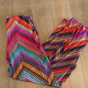 Colorful Zigzag Patterned Pants